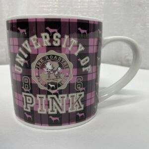 Victoria's Secret PINK University Roadtrip Plaid Dog Logo‎ 1986 Coffee Mug
